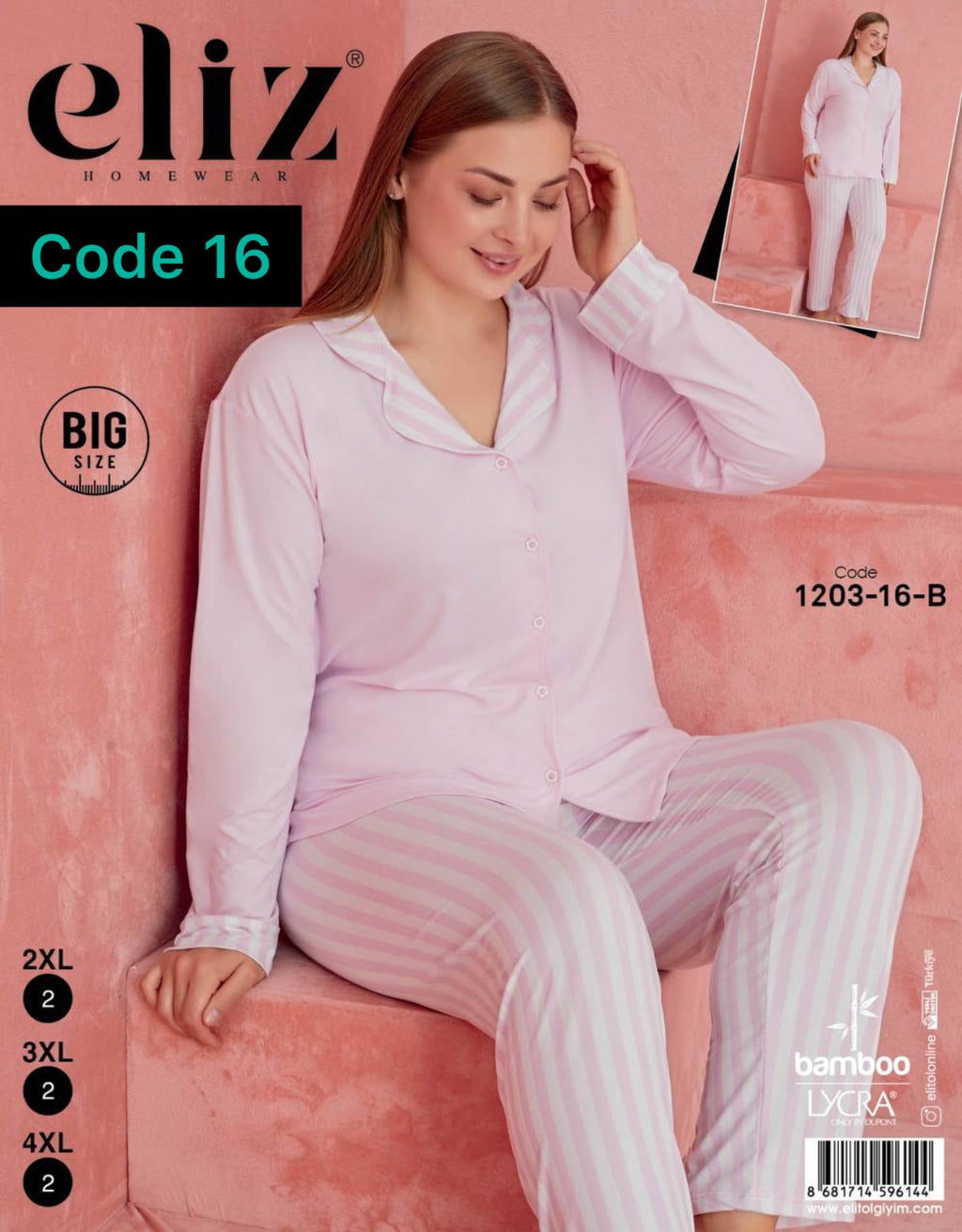 Pijama eliz bouton big size