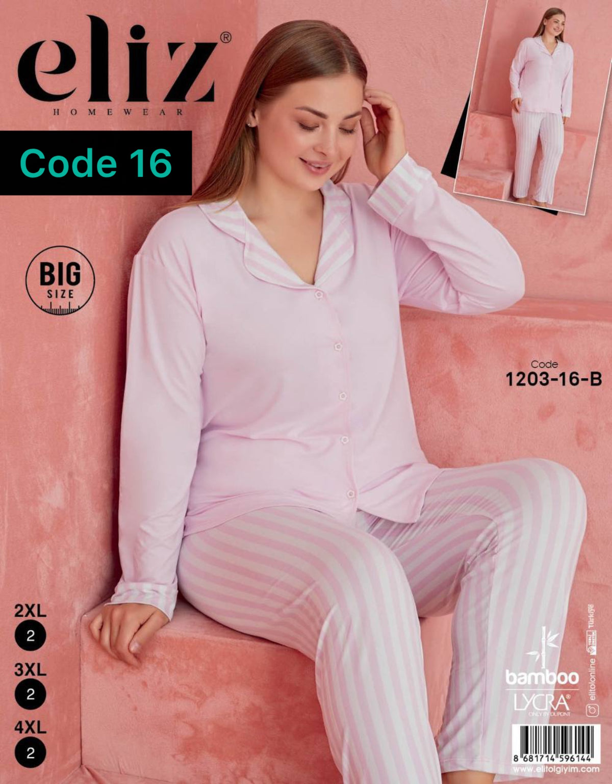 Pijama eliz bouton big size