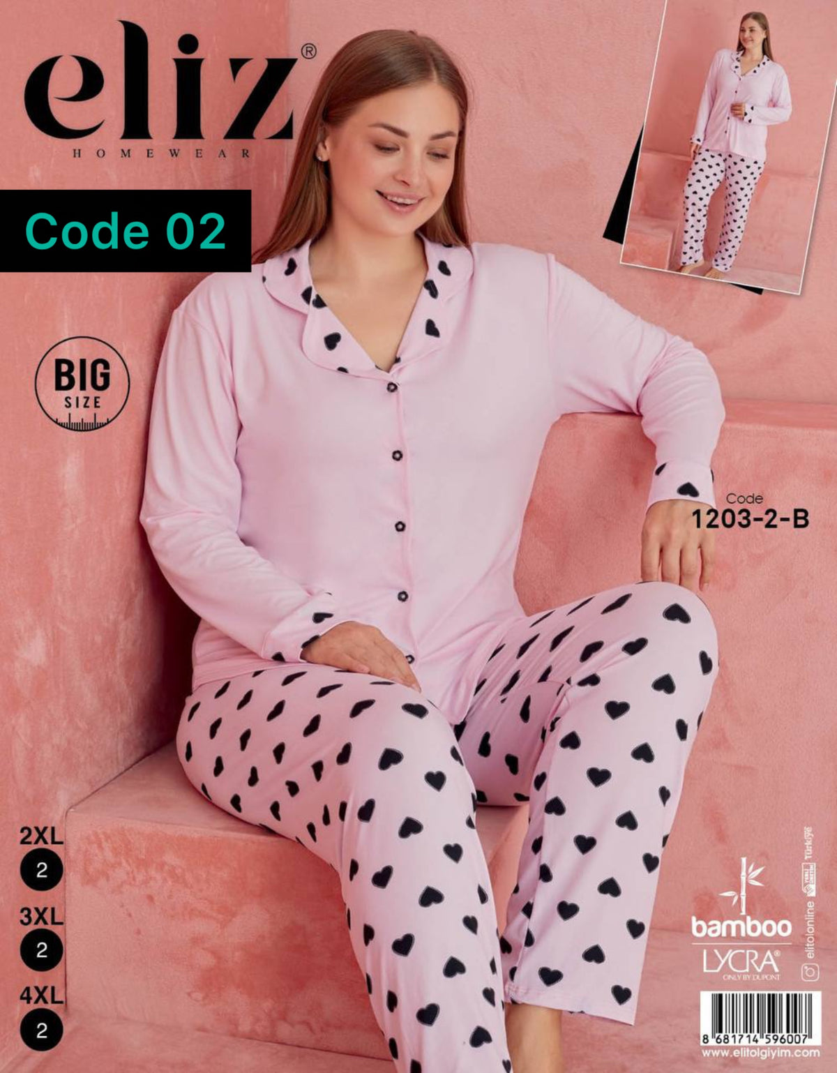 Pijama eliz bouton big size